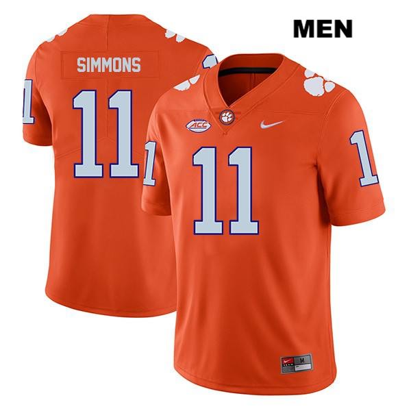 Men's Clemson Tigers #11 Isaiah Simmons Stitched Orange Legend Authentic Nike NCAA College Football Jersey REM7646KI